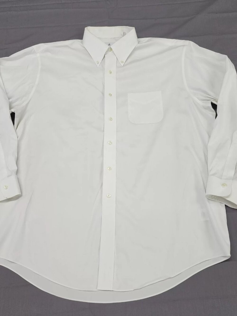 Brooks Brothers Madison Fit Dress Shirt Mens 17 35 White Non-Iron Stretch